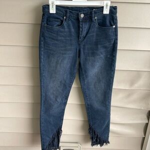 Blank NYC Black Frayed Hem Skinny Jeans, Size 27‎ Mid Rise